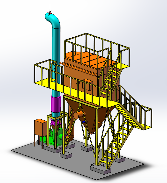 濾袋除塵器設備三維圖 濾袋除塵器設備三維圖